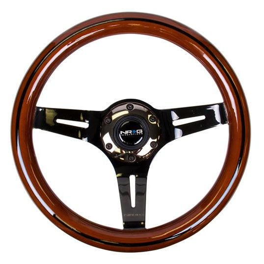 310mm Dark Wood Grain Grip Steering Wheel - ST-310BRB-BK