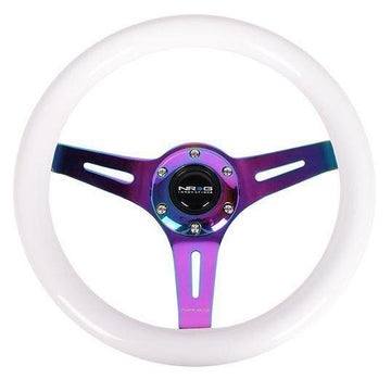 310mm Neochrome Spoke White Wood Grian Steering Wheel - ST-310WT-MC