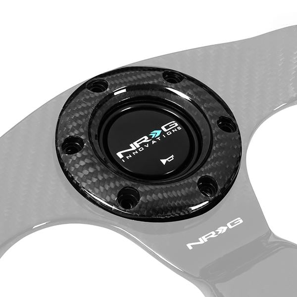 6-Bolt 70mm Spacing Steering Wheel Carbon Fiber Horn Plate+Button - STR-001BC