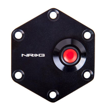 Hexagonal Style Steering Wheel Horn Plate w/Button - STR-600BK