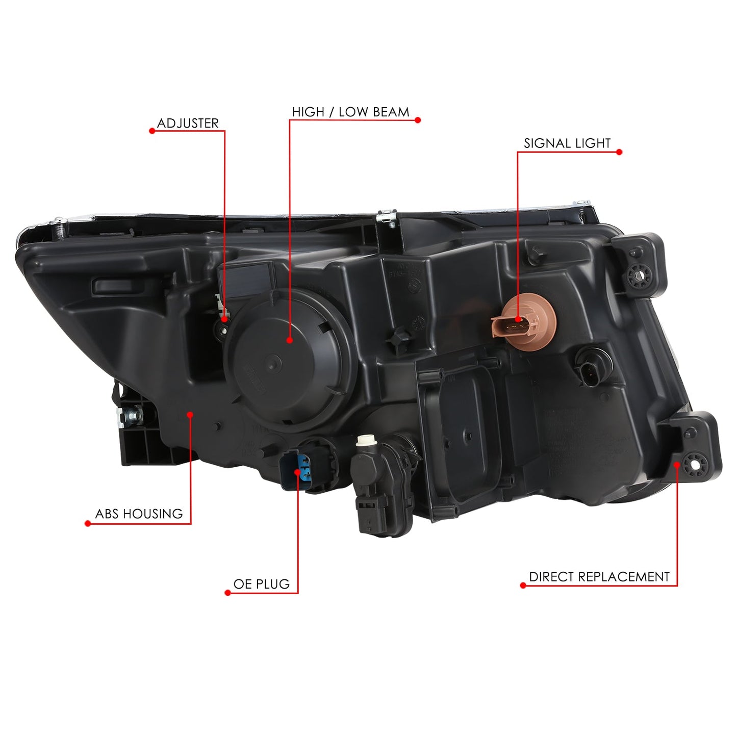 Factory Style Projector Headlight (Left) <br>11-14 Ford Edge SE SEL Limited
