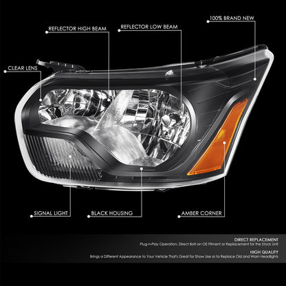 Factory Style Headlight (Left) <br> 15-23 Ford Transit 150, 250, 350