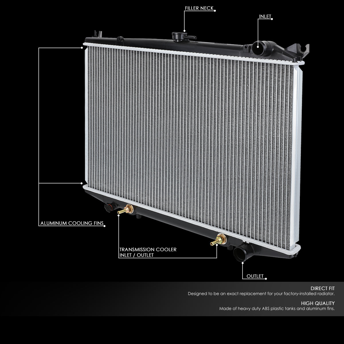 86-97 Nissan D21 Pickup Pathfinder AT Aluminum Radiator - 314