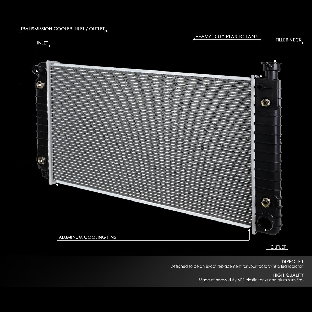 88-95 Chevy GMC C/K 1500 2500 3500 Suburban AT w/EOC Aluminum Radiator - 622