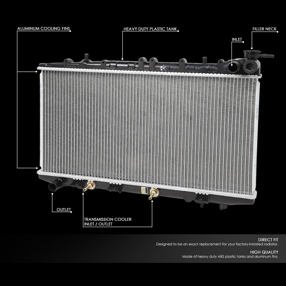 95-00 Nissan 200SX NX Sentra Aluminum Radiator - 1152