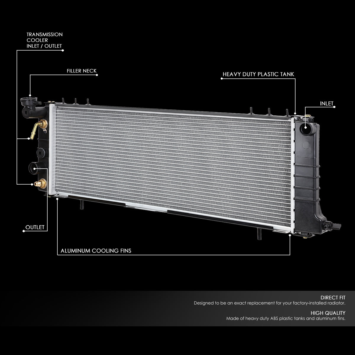 91-01 Jeep Cherokee Comanche AT Aluminum Radiator - 1193
