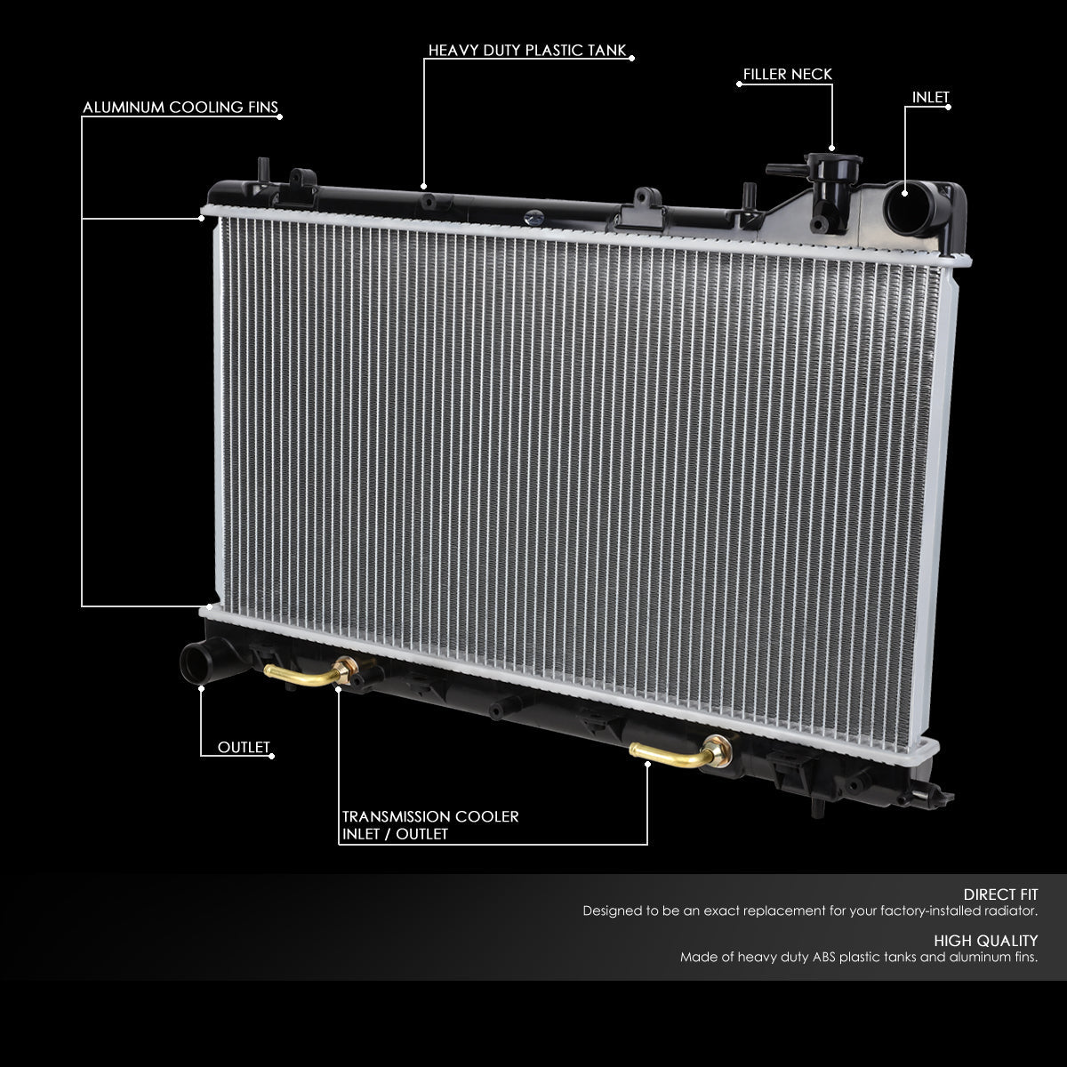 03-08 Subaru Forester 2.5L Non-Turbo AT Aluminum Radiator - 13021