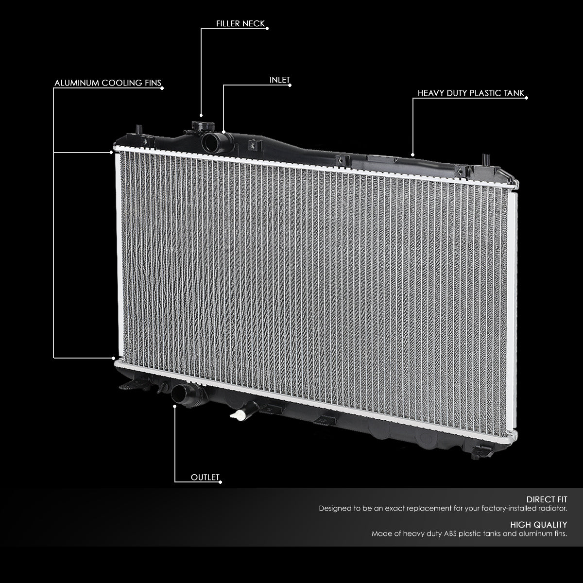 12-15 Honda Civic Acura ILX 1.8L 2.0L 2.4L AT MT Aluminum Radiator - 13221