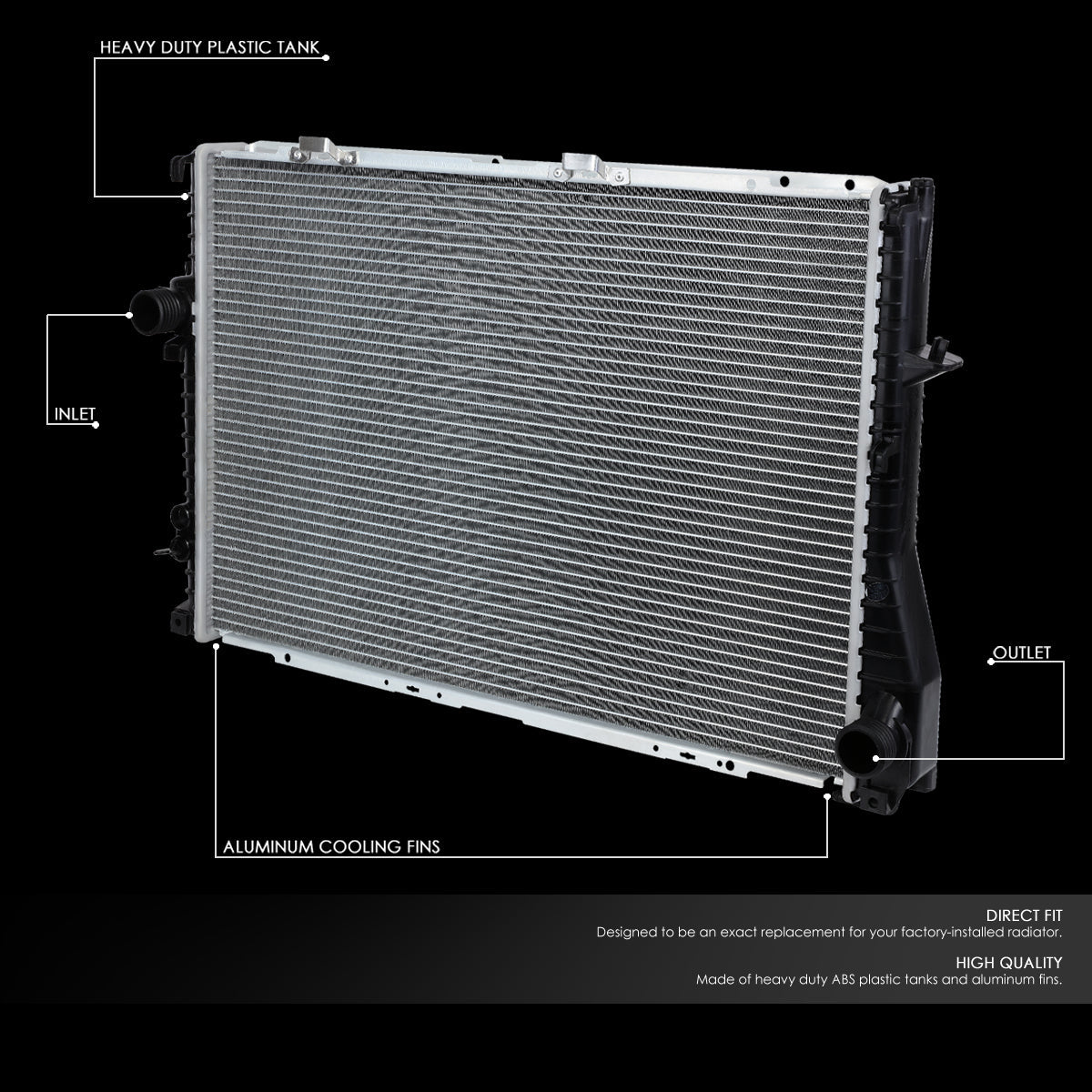 95-98 BMW 528i 540i 740i 750iL 850CI AT MT Aluminum Radiator - 1401