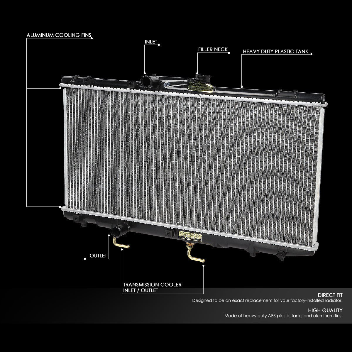 93-97 Geo Prizm Toyota Corolla AT Aluminum Radiator - 1409
