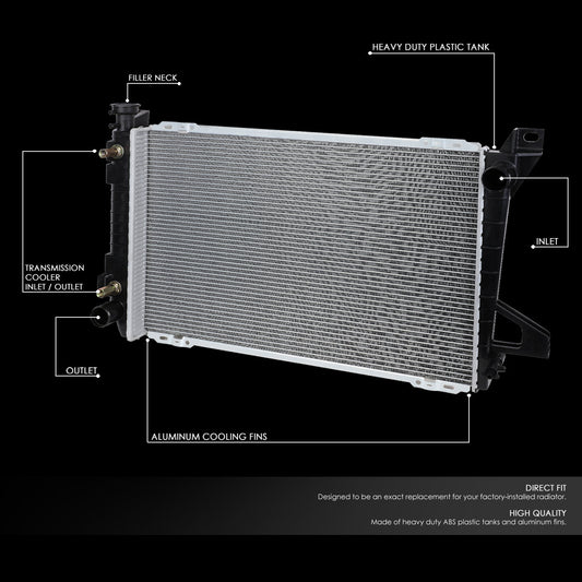 85-97 Ford F150 F250 F350 Bronco 5.0L 5.8L AT w/AC Aluminum Radiator - 1453