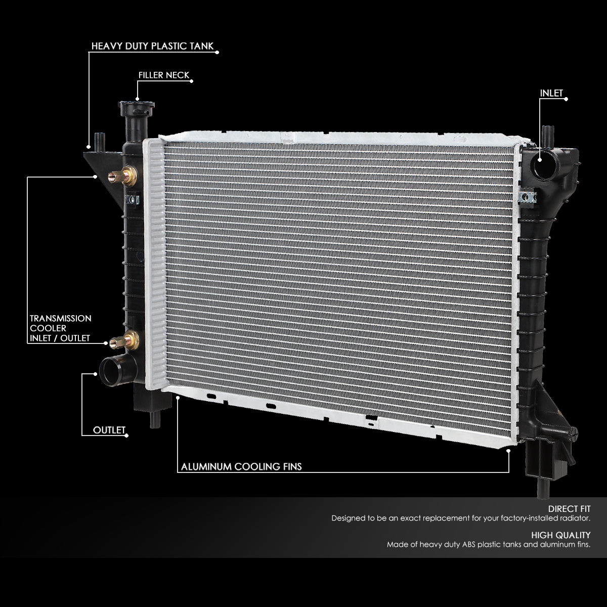 94-96 Ford Mustang Aluminum Radiator - 1488