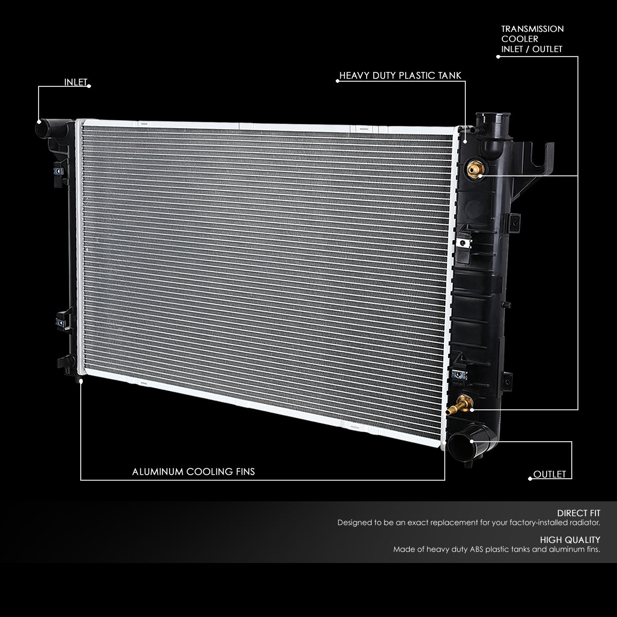 94-02 Dodge Ram 1500 2500 3500 Ramcharger AT Aluminum Radiator - 1552