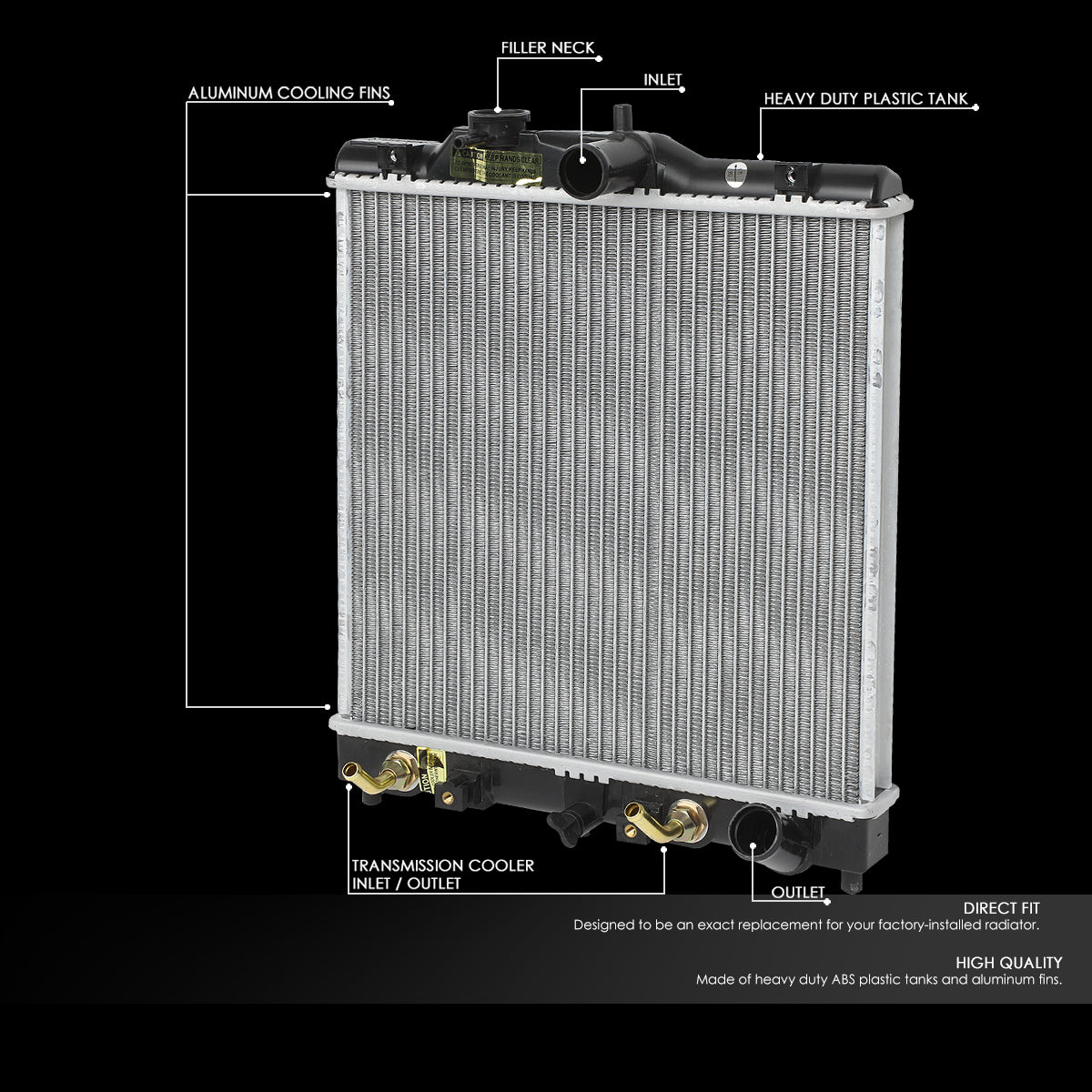 92-00 Honda Civic 93-97 Del Sol MT B16 DOHC Aluminum Radiator - 1570