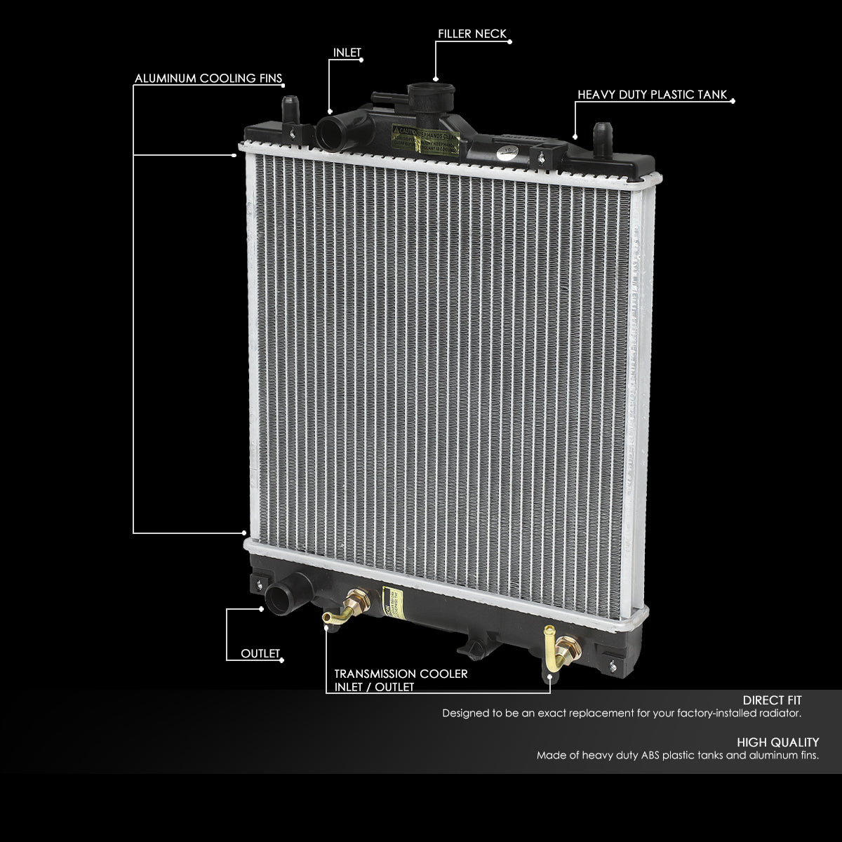 95-01 Suzuki Swift Geo Chevy Metro 1.0L 1.3L Aluminum Radiator - 1732