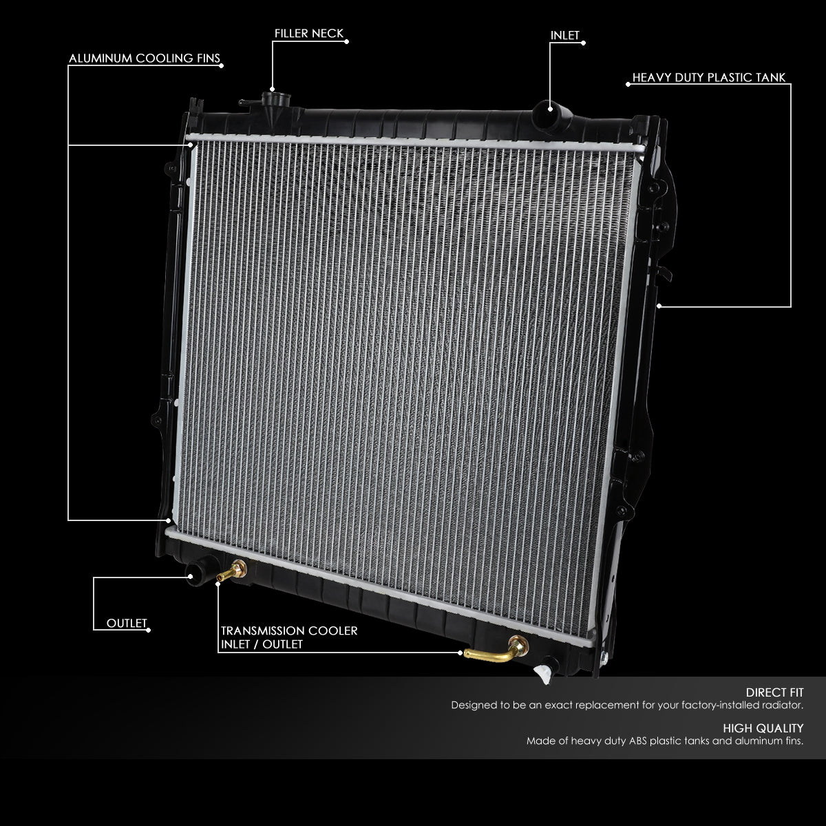 95-04 Toyota Tacoma AT Aluminum Radiator - 1755
