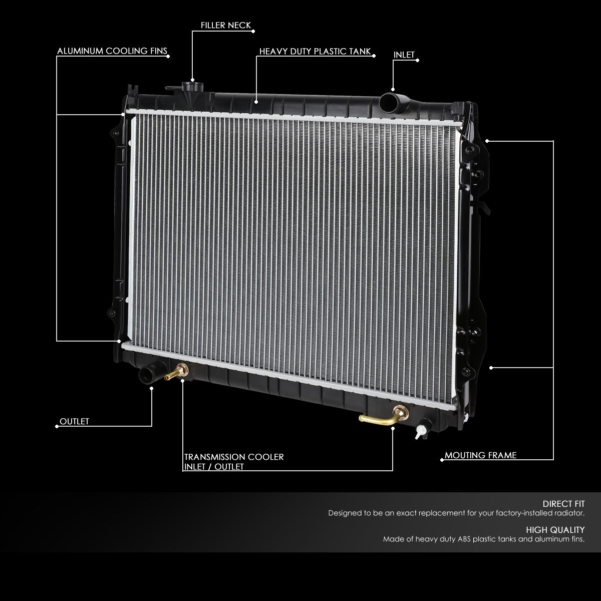 95-04 Toyota Tacoma AT Aluminum Radiator - 1778