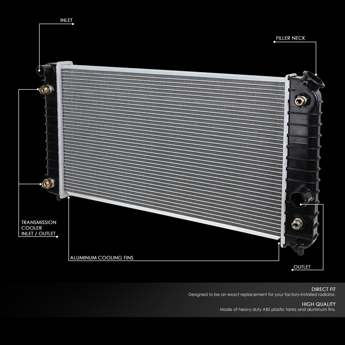96-05 GMC Jimmy Sonoma Chevy Blazer S10 C1500 4.3L AT Aluminum Radiator - 1826
