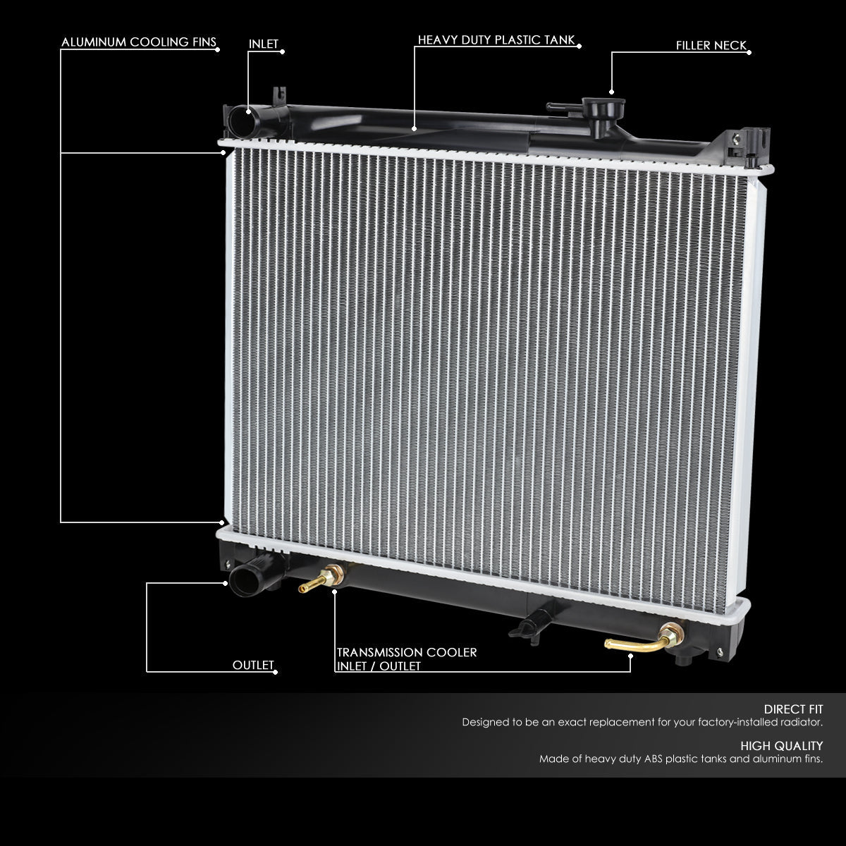 96-04 Suzuki Sidekick Grand Vitara Chevy Tracker AT Aluminum Radiator - 2087