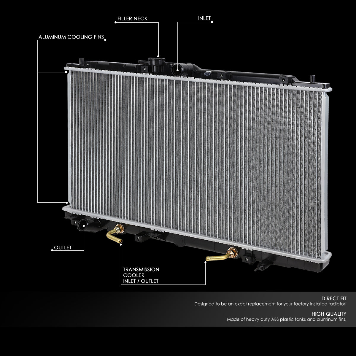 OE Replacement Radiator DPI 2147 <BR>98-02 Honda Accord V6, Acura TL AT