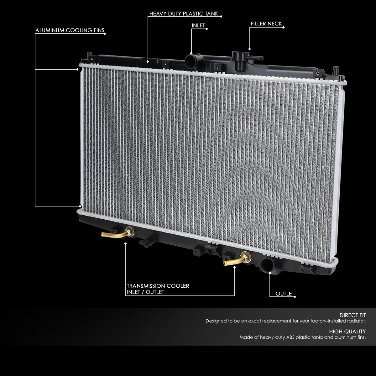 98-02 Honda Accord 2.3L AT Aluminum Radiator - 2148