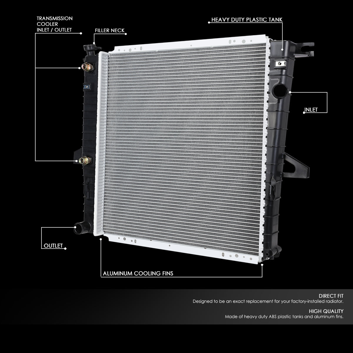 98-11 Ford Ranger Explorer Mazda B3000 2.3L 3.0L 4.0L AT Aluminum Radiator - 2173