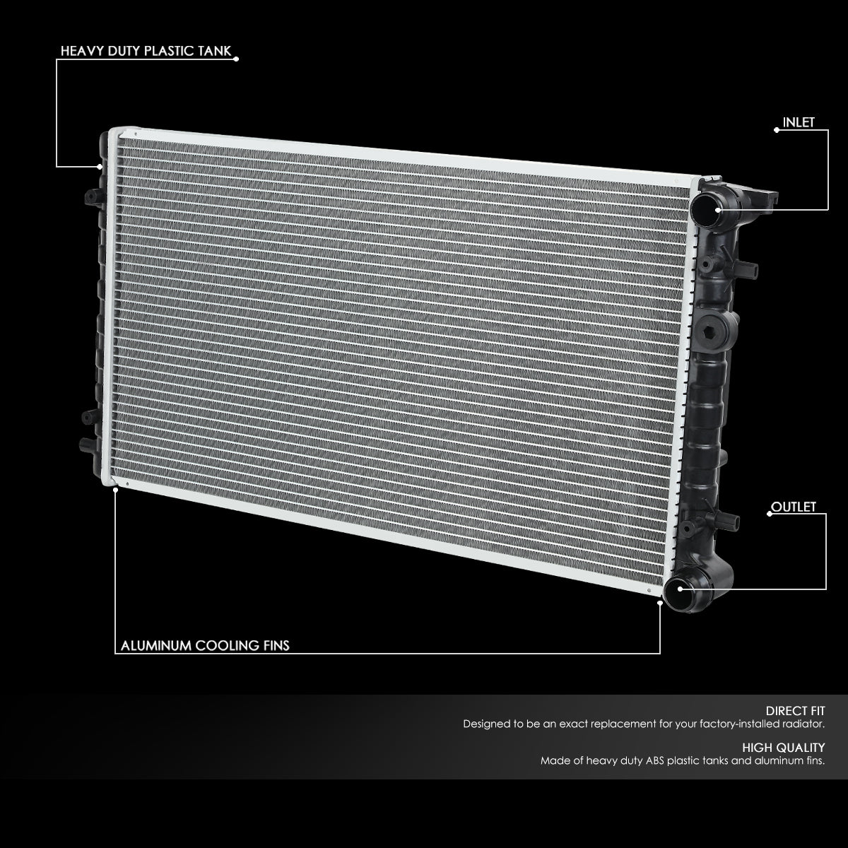98-11 Volkswagen Beetle Cabrio AT Aluminum Radiator - 2241