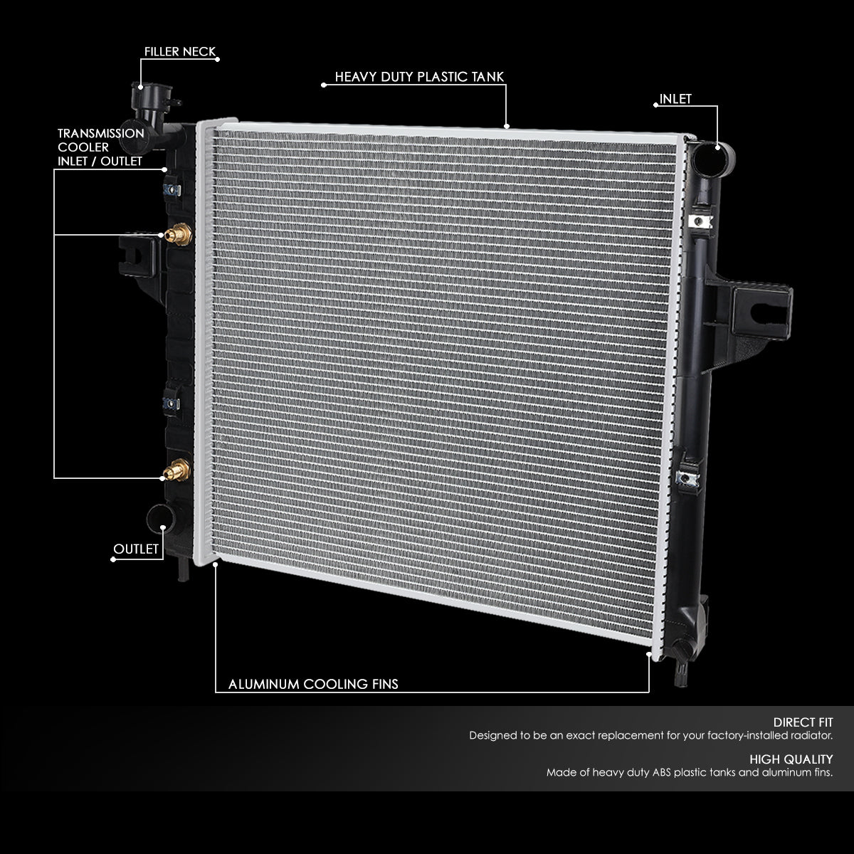 99-04 Jeep Grand Cherokee 4.0L AT Aluminum Radiator - 2262