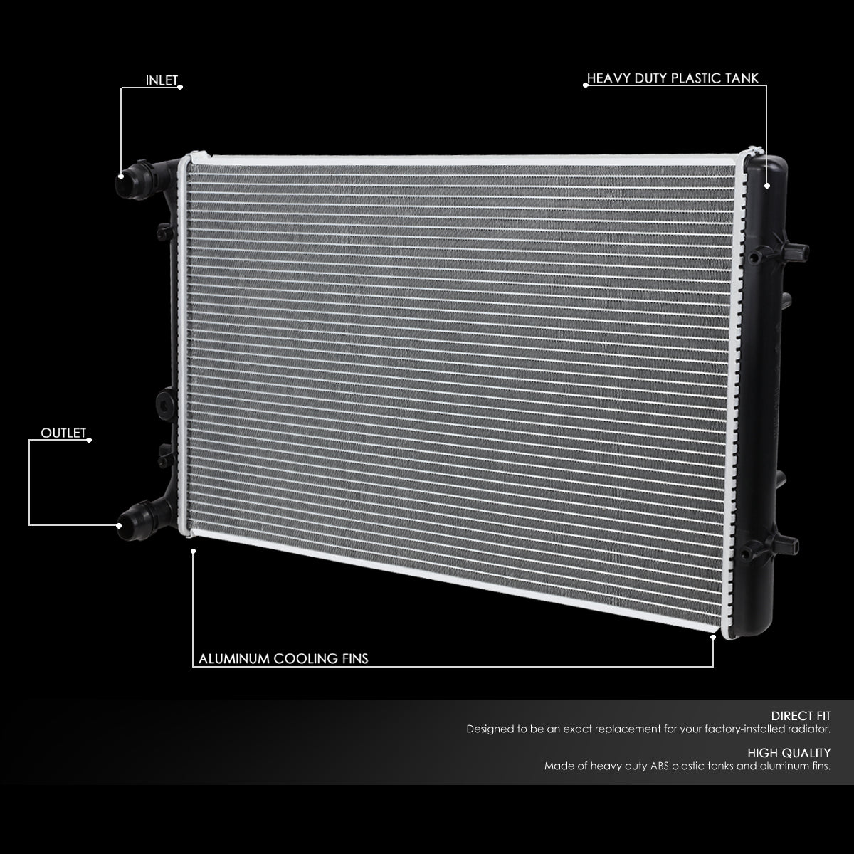 00-06 Audi TT 99-10 Volkswagen Golf City GTI Jetta AT MT Aluminum Radiator - 2265