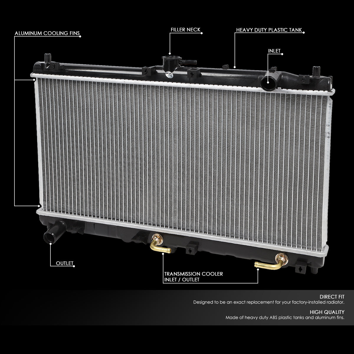 99-05 Mazda Miata 1.8L AT Aluminum Radiator - 2268
