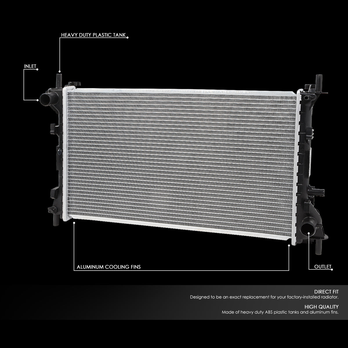 00-07 Ford Focus AT MT Aluminum Radiator - 2296