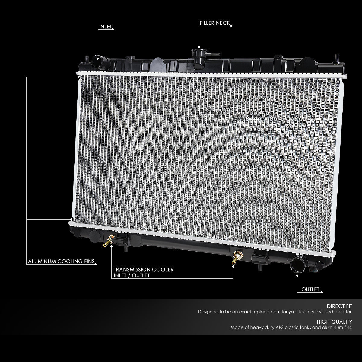 95-03 Nissan Maxima 96-04 Infiniti I30 I35 AT Aluminum Radiator - 2329