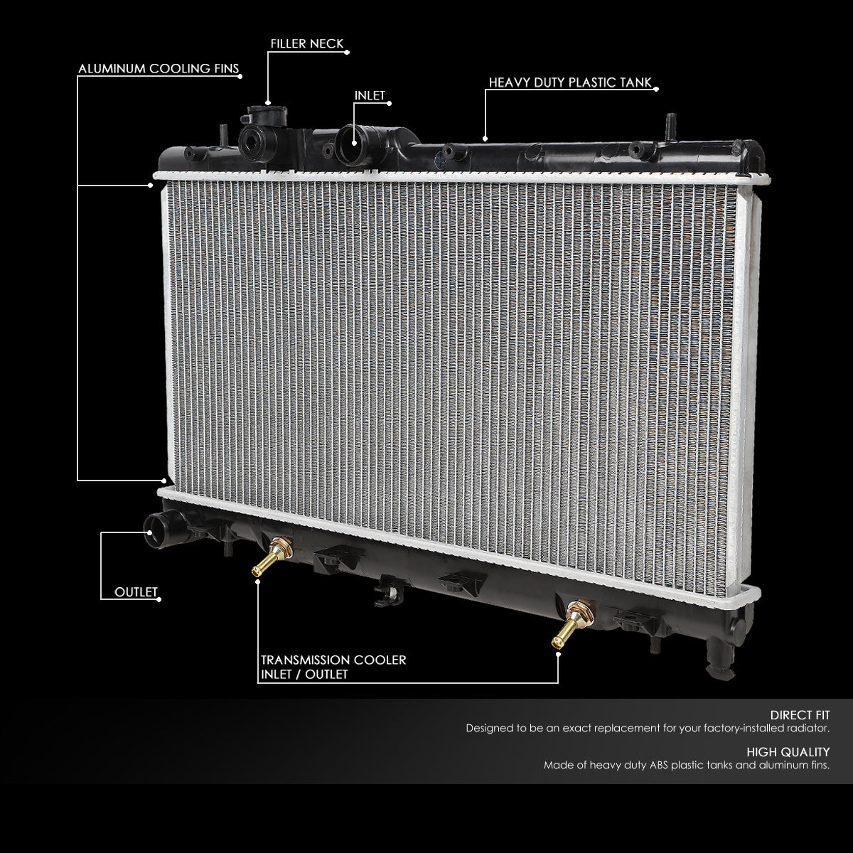 00-04 Subaru Legacy Outback 03-06 Baja 2.5L Aluminum Radiator - 2331