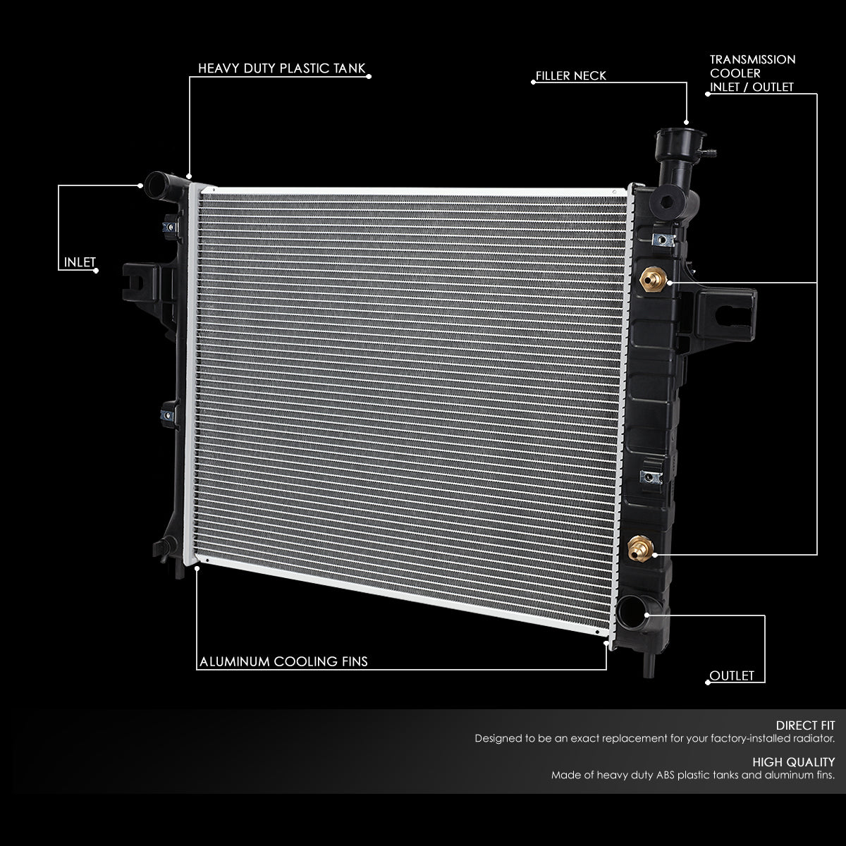 01-04 Jeep Grand Cherokee 4.7L AT Aluminum Radiator - 2336