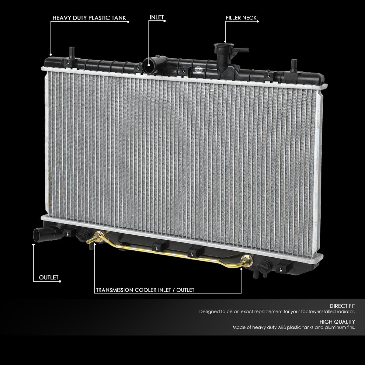 01-05 Hyundai Accent 1.6L AT Aluminum Radiator - 2338