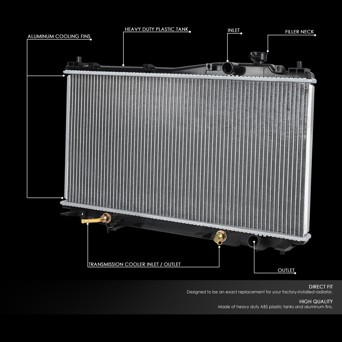 01-05 Honda Civic 1.7L AT Aluminum Radiator - 2354
