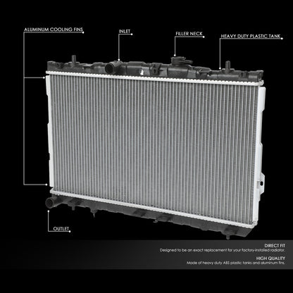 01-06 Hyundai Elantra 03-08 Tiburon 2.0L 2.7L MT Aluminum Radiator - 2388