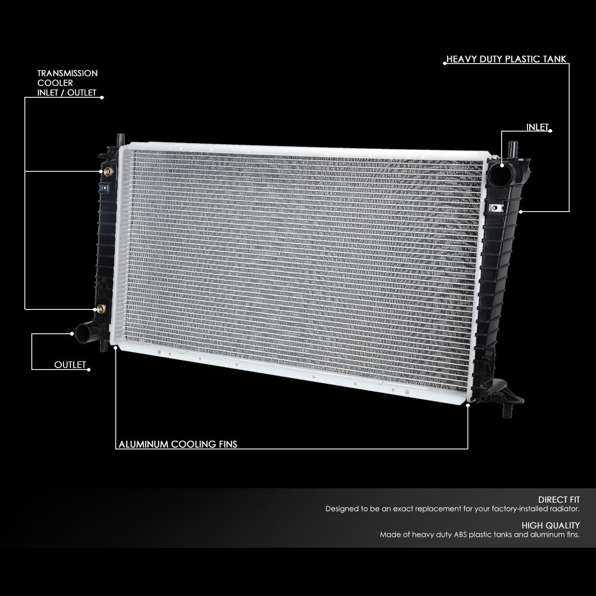 99-03 Ford F150 F250 F350 Super Duty 4.2L 4.6L 5.4L AT Aluminum Radiator - 2401