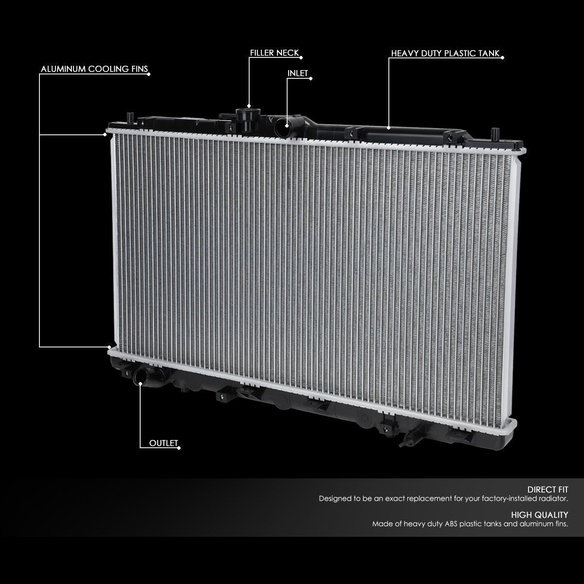 01-03 Acura CL 02-03 TL 3.2L MT AT Aluminum Radiator - 2431