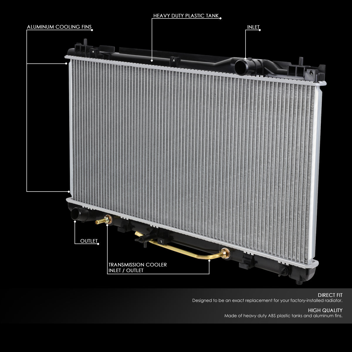 02-06 Toyota Camry V6 Lexus ES300 ES330 AT Aluminum Radiator - 2435