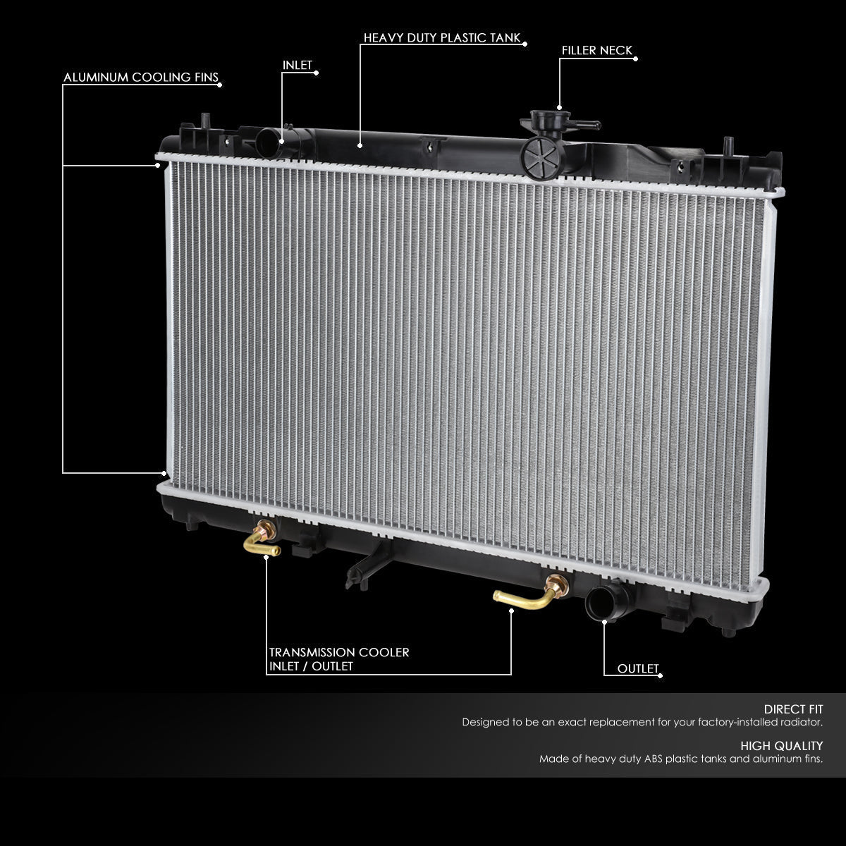 02-06 Toyota Camry 04-08 Solara L4 AT Aluminum Radiator - 2436