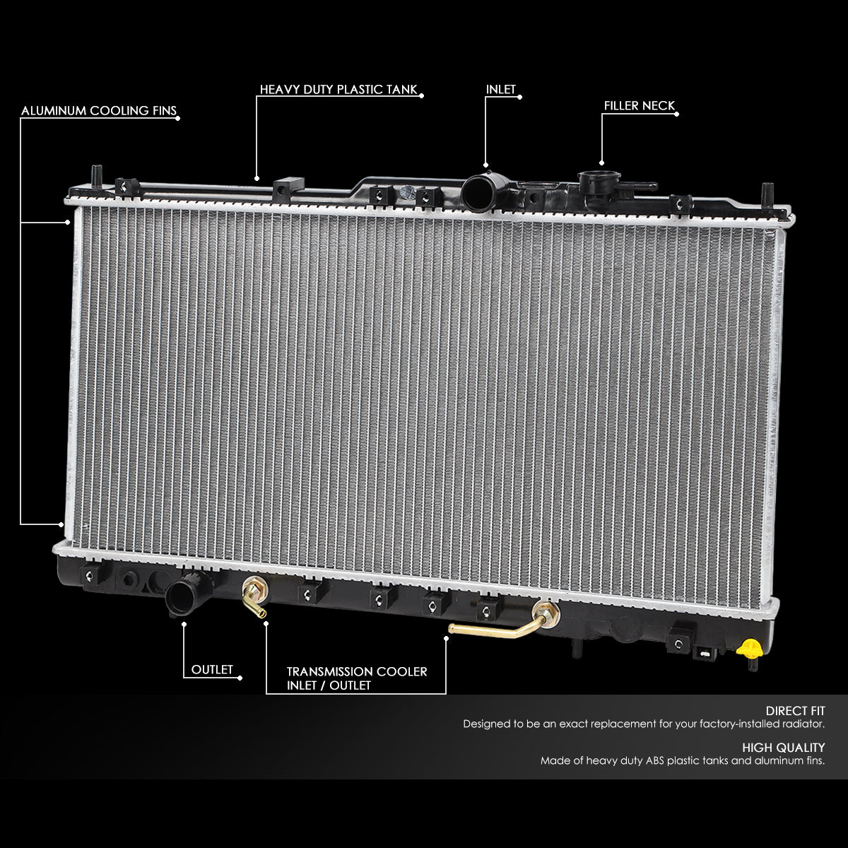 01-05 Sebring Stratus Eclipse 2.4L 2.7L AT Aluminum Radiator - 2438