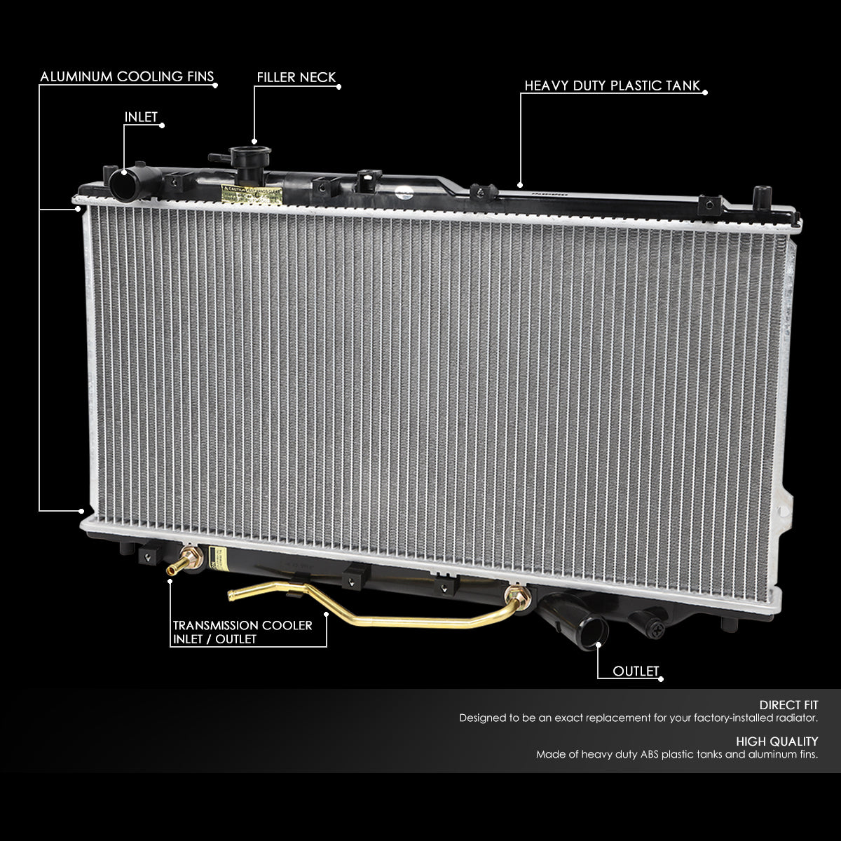 00-04 Kia Spectra Aluminum Radiator - 2441