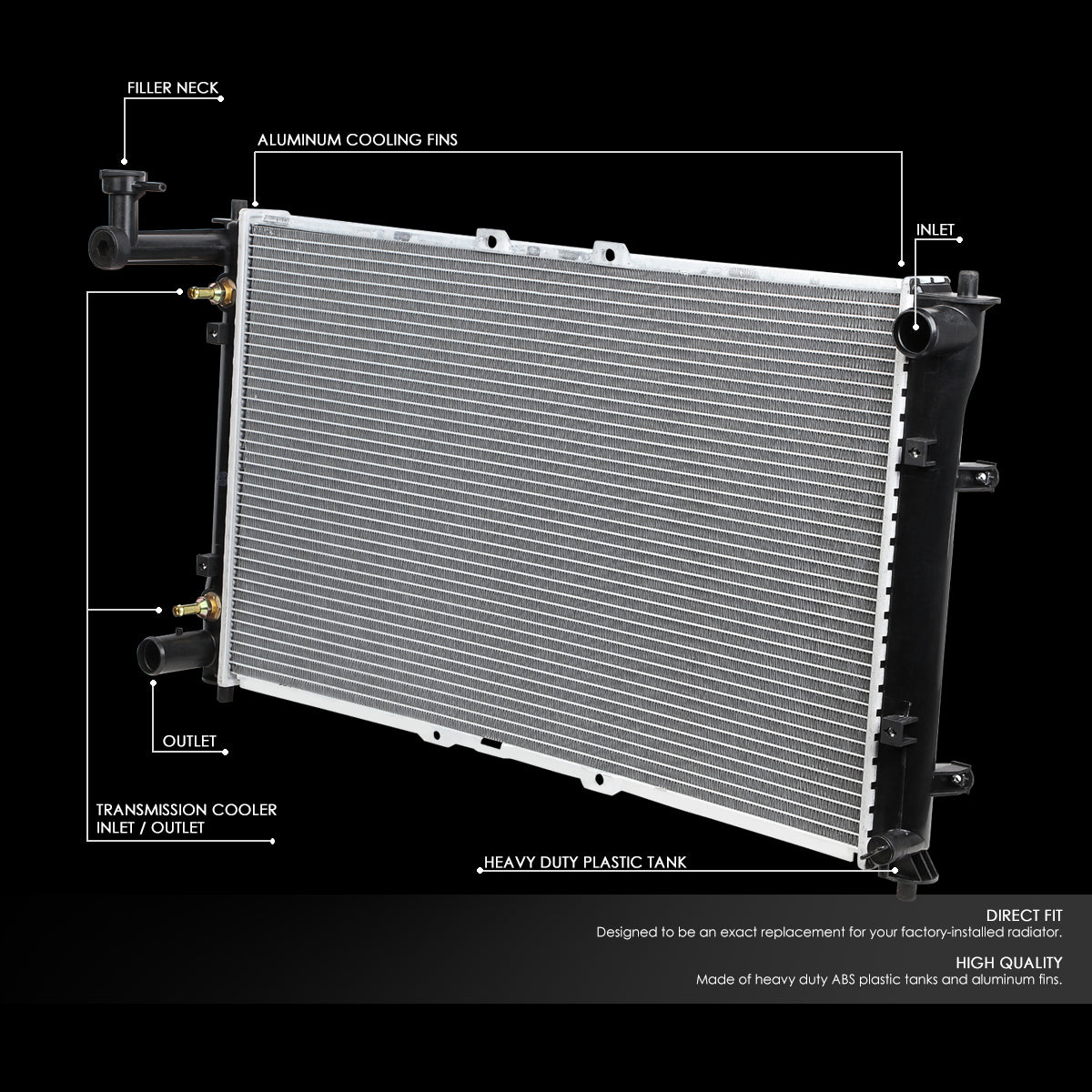 02-05 Kia Sedona 3.5L V6 AT Aluminum Radiator - 2442