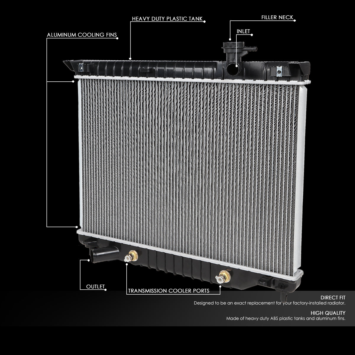 02-09 Chevy Trailblazer GMC Envoy 04-07 Buick Rainier 4.2L Aluminum Radiator - 2458