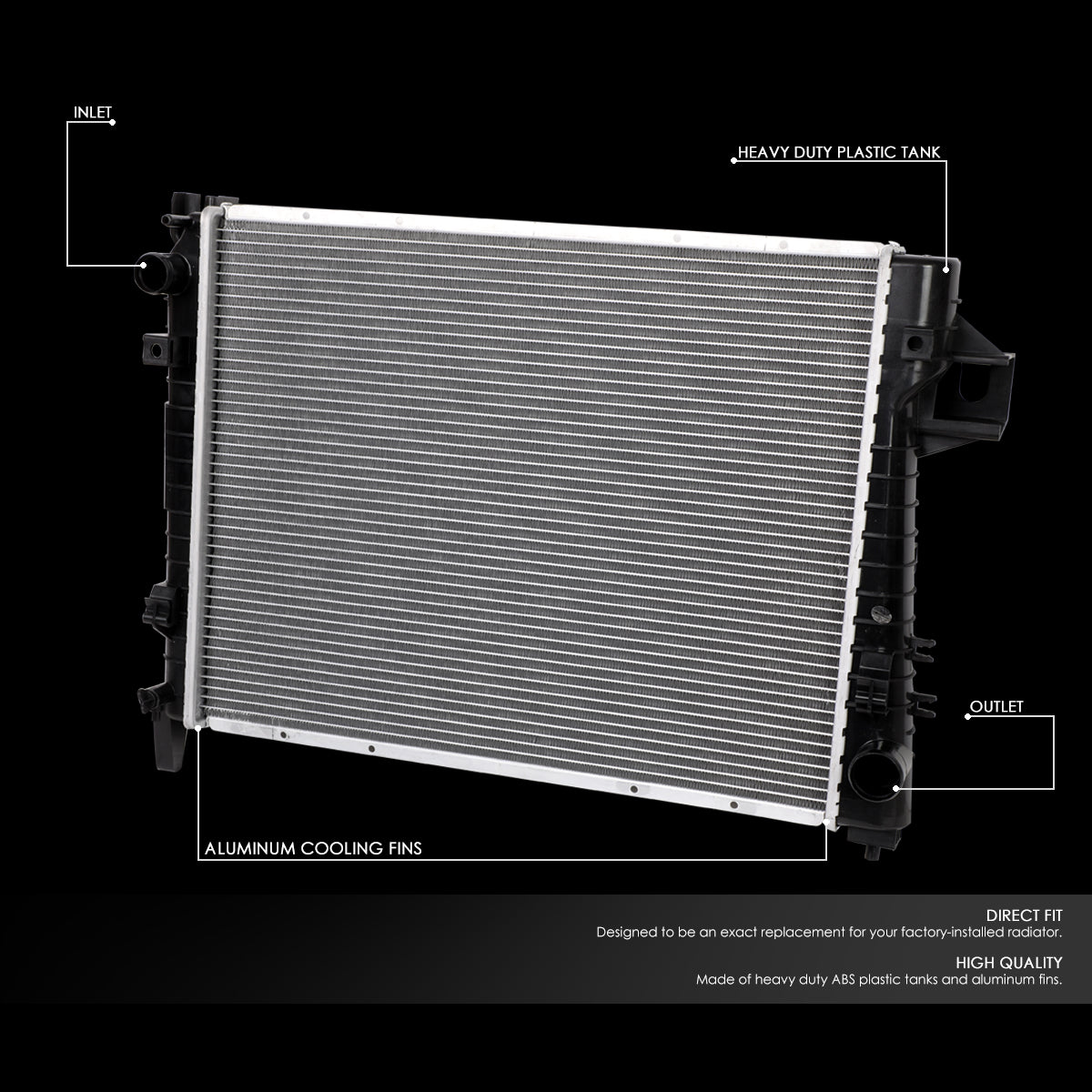 02-04 Dodge Ram 1500 2500 3500 3.7L 4.7L 5.7L Aluminum Radiator - 2479