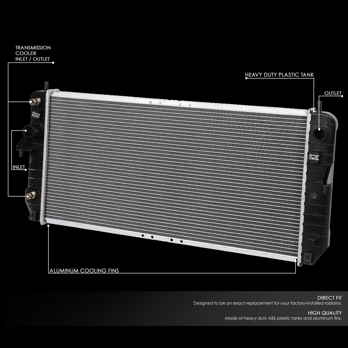 01-04 Cadillac Seville AT Aluminum Radiator - 2513