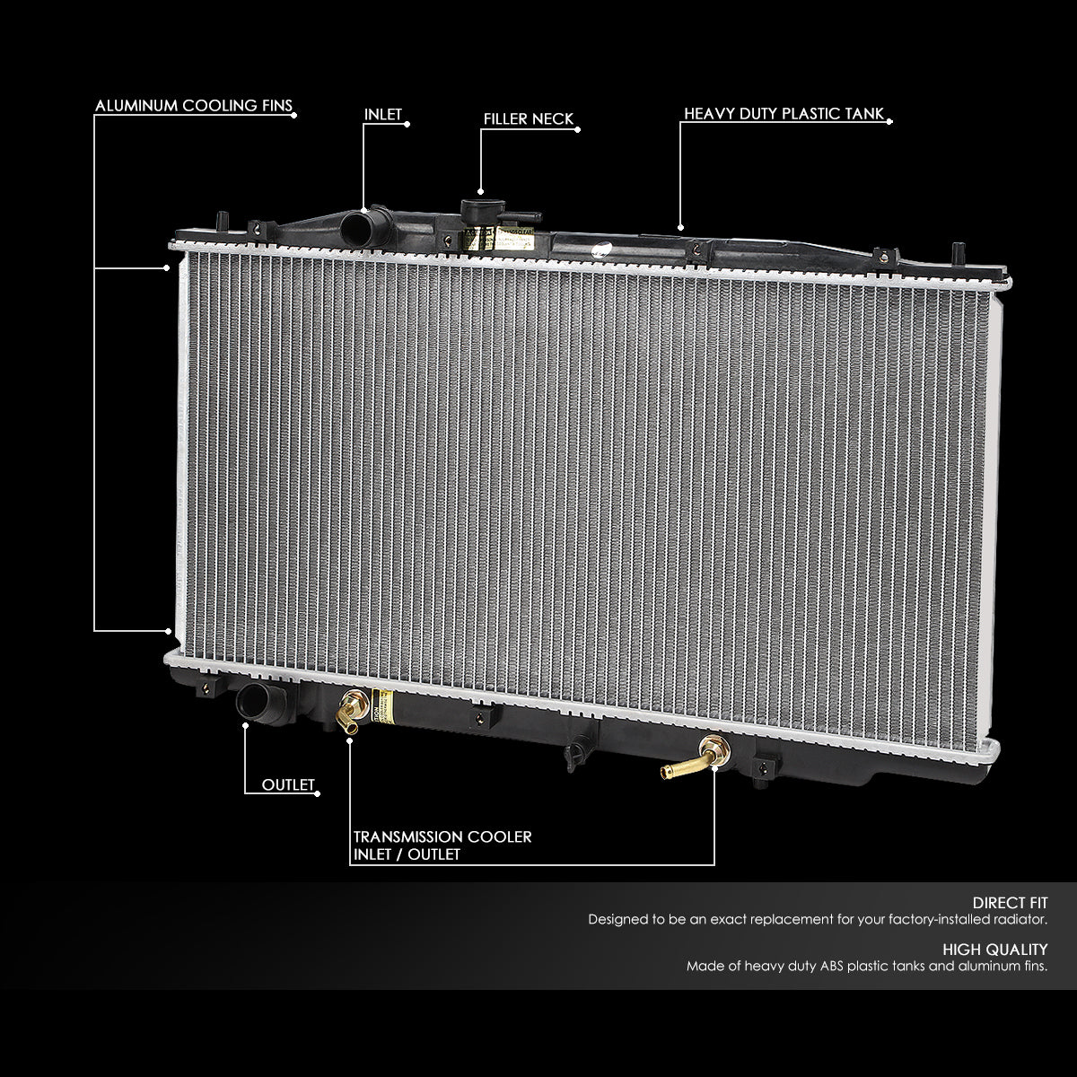 05-07 Honda Accord V6 Hybrid Aluminum Radiator - 2571