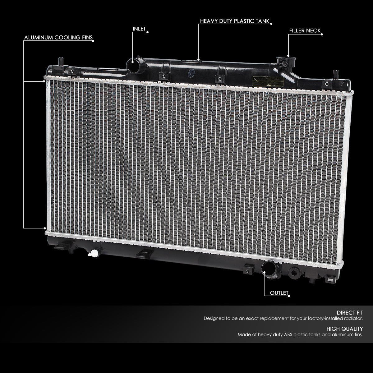 02-05 Honda Civic Si 2.0L Aluminum Radiator - 2574