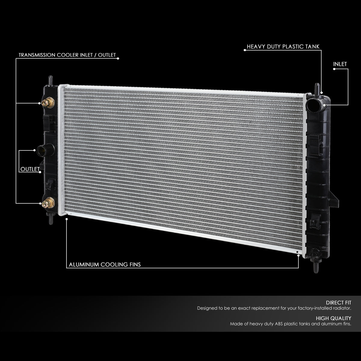 05-10 Chevy Cobalt 07-10 Pontiac G5 AT 2.2L 2.4L AT Aluminum Radiator - 2608